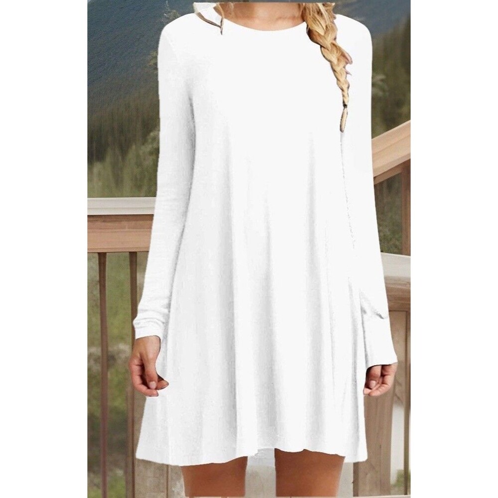 Womens Large White T Shirt Dress